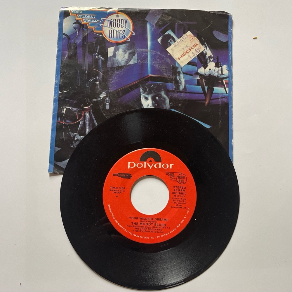 The Moody Blues - your wildest dreams 45 7” vinyl with pic sleeve near mint